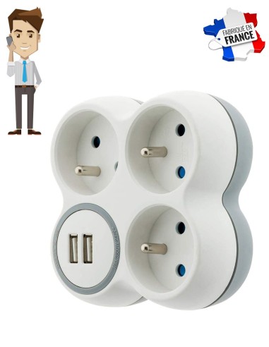 Multiprise triplette micro espion - Alerte sur détection de son