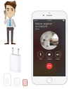Chargeur iPhone espion - Micro GSM - Ecoute à distance en direct