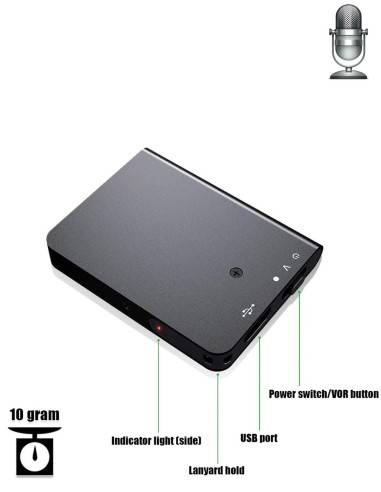 Mini enregistreur vocal discret - 16 Go - Autonomie 24 heures