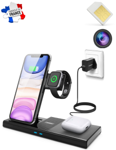 Centrale de chargement sans fils camera/micro GSM