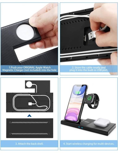 Centrale de chargement sans fils 4 en 1- camera / micro GSM