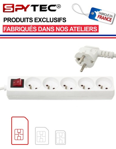 Multiprise micro espion GSM - Ecoute à distance en direct - 5 prises