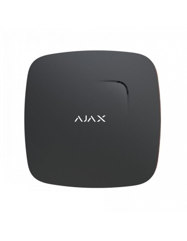 Détecteur d'incendie noir sans fil - Détecte la fumée et fortes températures