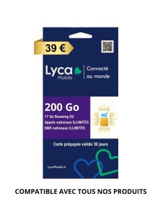 Carte Sim LycaMobile - Appels, SMS illimités - internet 50 Go