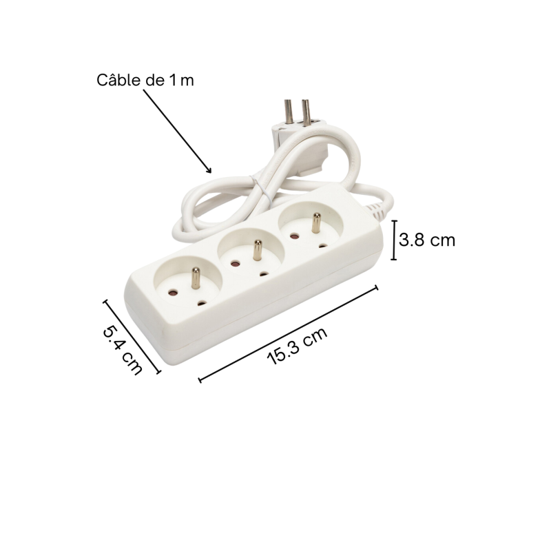 Multiprise 3 Prises WiFi avec Enregistreur Vocal Espion 32Go
