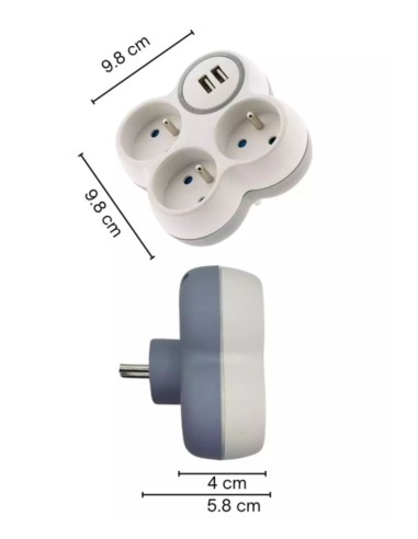 Multiprise triple - micro espion GSM - Détection de son