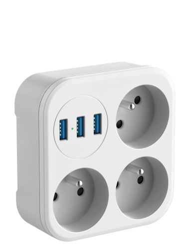 Multiprise Triplette micro espion - écoute en direct et enregistrement